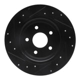 R1 Concepts 06-07 Mazda 6 Rear Right Drilled & Slotted Black Brake Rotor