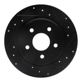 R1 Concepts 06-07 Mazda 6 Rear Right Drilled & Slotted Black Brake Rotor