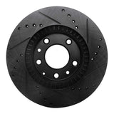 R1 Concepts 06-15 Mazda MX-5 Miata Front Left Drilled & Slotted Black Brake Rotor by R1 Concepts RNC-633-80047L