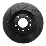 R1 Concepts 06-15 Mazda MX-5 Miata Front Right Drilled & Slotted Black Brake Rotor by R1 Concepts RNC-633-80047R