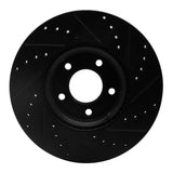 R1 Concepts 07-13 Mazda 3 Front Left Drilled & Slotted Black Brake Rotor by R1 Concepts RNC-633-80048L