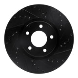 R1 Concepts 07-13 Mazda 3 Front Right Drilled & Slotted Black Brake Rotor by R1 Concepts RNC-633-80048R