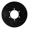 R1 Concepts 86-93 Mazda B2200 Front Right Drilled & Slotted Black Brake Rotor