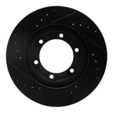 R1 Concepts 87-93 Mazda B2200 Front Right Drilled & Slotted Black Brake Rotor
