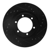 R1 Concepts 87-93 Mazda B2200 Front Right Drilled & Slotted Black Brake Rotor