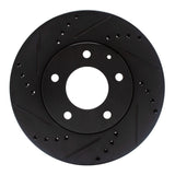 R1 Concepts 95-06 Mazda Millenia Front Left Drilled & Slotted Black Brake Rotor