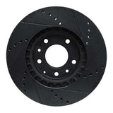 R1 Concepts 07-12 Mazda CX-7 Front Left Drilled & Slotted Black Brake Rotor by R1 Concepts RNC-633-80066L