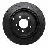 R1 Concepts 07-12 Ford Edge Rear Left Drilled & Slotted Black Brake Rotor by R1 Concepts RNC-633-80067L