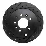 R1 Concepts 07-12 Ford Edge Rear Left Drilled & Slotted Black Brake Rotor by R1 Concepts RNC-633-80067L