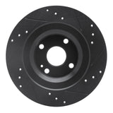 R1 Concepts 16-25 Fiat 124 Spider Rear Left Drilled & Slotted Black Brake Rotor by R1 Concepts RNC-633-80072L