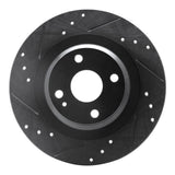 R1 Concepts 16-25 Fiat 124 Spider Rear Left Drilled & Slotted Black Brake Rotor by R1 Concepts RNC-633-80072L