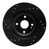 R1 Concepts 16-25 Fiat 124 Spider Rear Right Drilled & Slotted Black Brake Rotor by R1 Concepts RNC-633-80072R