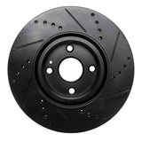 R1 Concepts 16-25 Fiat 124 Spider Front Left Drilled & Slotted Black Brake Rotor by R1 Concepts RNC-633-80074L