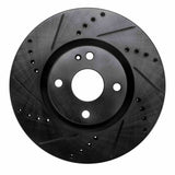 R1 Concepts 16-25 Fiat 124 Spider Front Left Drilled & Slotted Black Brake Rotor by R1 Concepts RNC-633-80074L