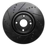 R1 Concepts 16-25 Fiat 124 Spider Front Right Drilled & Slotted Black Brake Rotor by R1 Concepts RNC-633-80074R