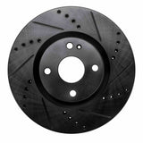 R1 Concepts 16-25 Fiat 124 Spider Front Right Drilled & Slotted Black Brake Rotor by R1 Concepts RNC-633-80074R