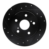 R1 Concepts 11-16 Scion TC Rear Left Drilled & Slotted Black Brake Rotor by R1 Concepts RNC-633-91000L