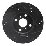 R1 Concepts 12-15 Scion IQ Front Left Drilled & Slotted Black Brake Rotor by R1 Concepts RNC-633-91001L