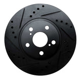 R1 Concepts 09-15 Toyota Corolla (Mexico) Front Left Drilled & Slotted Black Brake Rotor