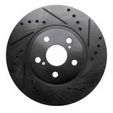 R1 Concepts 09-15 Toyota Corolla (Mexico) Front Right Drilled & Slotted Black Brake Rotor by R1 Concepts RNC-633-92009R