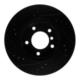 R1 Concepts 05-07 BMW 120i (Mexico) Front Right Drilled & Slotted Black Brake Rotor