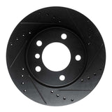 R1 Concepts 05-07 BMW 120i (Mexico) Front Right Drilled & Slotted Black Brake Rotor