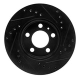 R1 Concepts 03-18 Volkswagen VENTO (Mexico) Front Left Drilled & Slotted Black Brake Rotor by R1 Concepts RNC-633-92058L