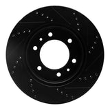 R1 Concepts 06-10 Hummer H3T Front Left Drilled & Slotted Black Brake Rotor by R1 Concepts RNC-633-93000L