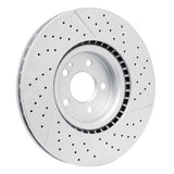 Dynamic Friction 2014-2019 Mercedes-Benz CLA45 AMG Front Drilled GeoSPEC Coated Rotor and Slotted (350x32 Vented) by Dynamic Friction Company 634-63151