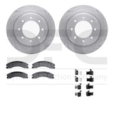 Dynamic Friction 2012-2021 Nissan NV3500 Rear Rotors with Ultimate Duty Performance Brake Pads w/Hardware by Dynamic Friction Company 6412-67016