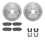 Dynamic Friction 2006-2014 Subaru B9 Tribeca Rear Rotors with 5000 Advanced Brake Pads w/Hardware by Dynamic Friction Company 6512-13207