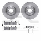Dynamic Friction 2017-2025 Alfa Romeo Giulia Front Rotors with 5000 Advanced Brake Pads w/Hardware by Dynamic Friction Company 6512-16032