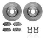 Dynamic Friction 2017-2020 Kia Cadenza Front Rotors with 5000 Advanced Brake Pads w/Hardware by Dynamic Friction Company 6512-21176