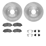 Dynamic Friction 2018-2024 Mitsubishi Eclipse Cross Front Rotors with 5000 Advanced Brake Pads w/Hardware by Dynamic Friction Company 6512-39149
