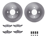 Dynamic Friction 1983-1994 Ford Tempo Front Rotors with 5000 Advanced Brake Pads w/Hardware by Dynamic Friction Company 6512-55031