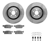Dynamic Friction 2015-2020 Ford Edge Front Rotors with 5000 Advanced Brake Pads w/Hardware by Dynamic Friction Company 6512-55032