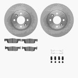 Dynamic Friction 2016-2018 Smart Fortwo Front Rotors with 5000 Advanced Brake Pads w/Hardware by Dynamic Friction Company 6512-63578