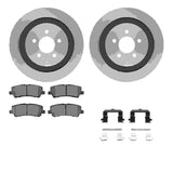 Dynamic Friction 2015-2021 Ford Mustang Rear Rotors with 5000 Advanced Brake Pads w/Hardware by Dynamic Friction Company 6512-99148