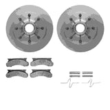 Dynamic Friction 1986-1994 Ford F-350 Front Rotors with 5000 Advanced Brake Pads w/Hardware by Dynamic Friction Company 6512-99300