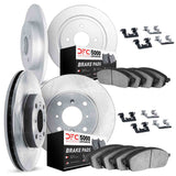 Dynamic Friction 1991-1996 Saturn SC2 Front & Rear Rotors with 5000 Advanced Brake Pads w/Hardware by Dynamic Friction Company 6514-53032