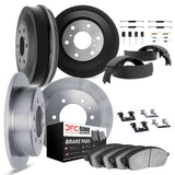 Dynamic Friction 1981-1985 Toyota 4Runner Front & Rear Rotors with 5000 Advanced Brake Pads w/Drums/Shoes/Hardware