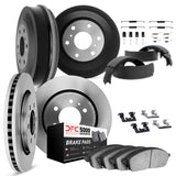 Dynamic Friction 1976-1983 Toyota Land Cruiser Front & Rear Rotors with 5000 Advanced Pads w/Drums/Shoes/Hardware by Dynamic Friction Company 6514-76172