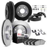 Dynamic Friction 2004-2008 Toyota Prius Front & Rear Rotors with 5000 Advanced Brake Pads w/Drums/Shoes/Hardware by Dynamic Friction Company 6514-76335