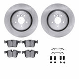 Dynamic Friction 2016-2024 Jaguar XF Rear Rotors with Euro 5000 Ceramic Brake Pads w/Hardware by Dynamic Friction Company 6612-20107