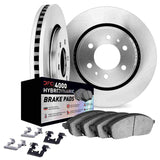 Dynamic Friction 2000-2007 Toyota Sequoia Front Rotors w/4000 HybriDynamic Brake Pads w/Hardware by Dynamic Friction Company 6812-76145