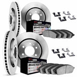 Dynamic Friction 2010-2016 Cadillac SRX Front & Rear Rotors w/4000 HybriDynamic Brake Pads w/Hardware by Dynamic Friction Company 6814-46049