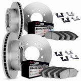 Dynamic Friction 2012-2021 Nissan NV1500 Front & Rear Rotors w/4000 HybriDynamic Brake Pads w/Hardware by Dynamic Friction Company 6814-67071