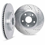Dynamic Friction 2020-2025 Hyundai Kona Front Drilled & Slotted Silver Rotors by Dynamic Friction Company 7002-03065
