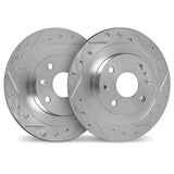 Dynamic Friction 1961-1976 Triumph TR250 Front Drilled & Slotted Silver Rotors by Dynamic Friction Company 7002-14000