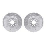 Dynamic Friction 2017-2025 Alfa Romeo Stelvio Front Drilled & Slotted Silver Rotors by Dynamic Friction Company 7002-16003